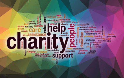 Colorful Charity Word Cloud